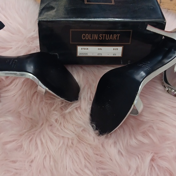Brand New COLIN STUART ANKLE WRAP RHINESTONE STUDDED HEELS- 6.5 - Picture 7 of 8